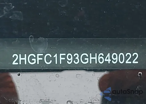 2016 Honda Civic Touring from USA, damaged, VIN 2HGFC1F93GH649022
